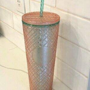 Starbucks Summer 2023 Pearl Peach Jewled Cold Cup 24 oz
